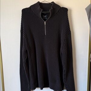 Abercrombie & Fitch Men's Black Half Zip Sweater
